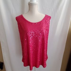 Roz & Ali PINK sequin tank top